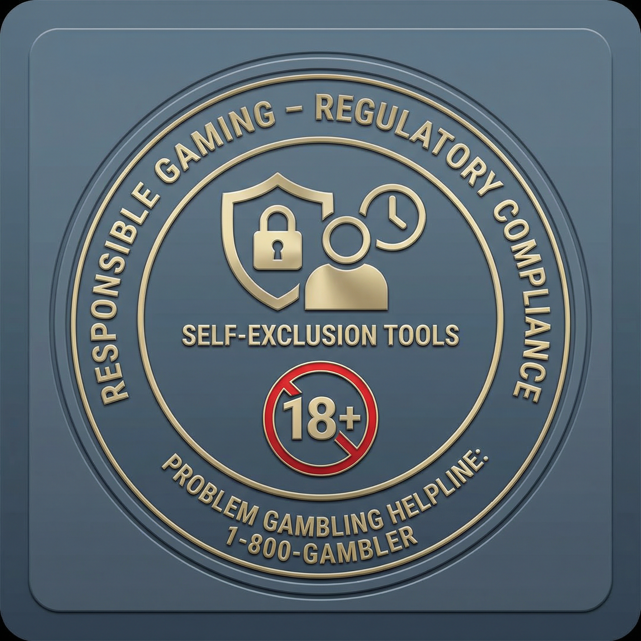 负责任博彩标识,包含18+年龄限制和自我排除工具说明
